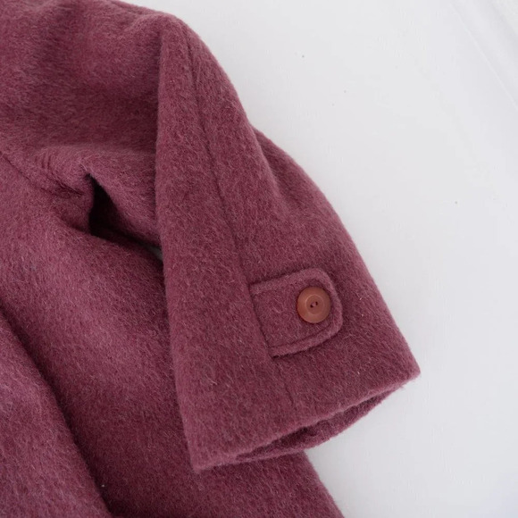 Vintage Fashion Gallery 72% Wool, 18% Mohair  Purple Single Breasted Winter Coat - Picture 9 of 15